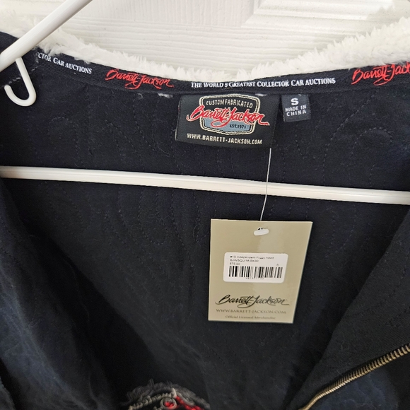 BARRETT JACKSON Black Quilted Full Zip Hoodie Sweatshirt Jacket Womens Small NWT - Picture 4 of 13